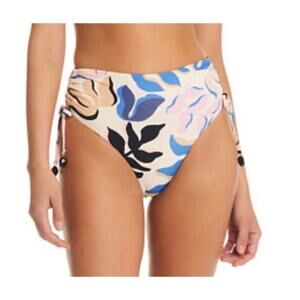 Red Carter Beaded Trim Size Large High Waist Bottoms Swimwear NEW